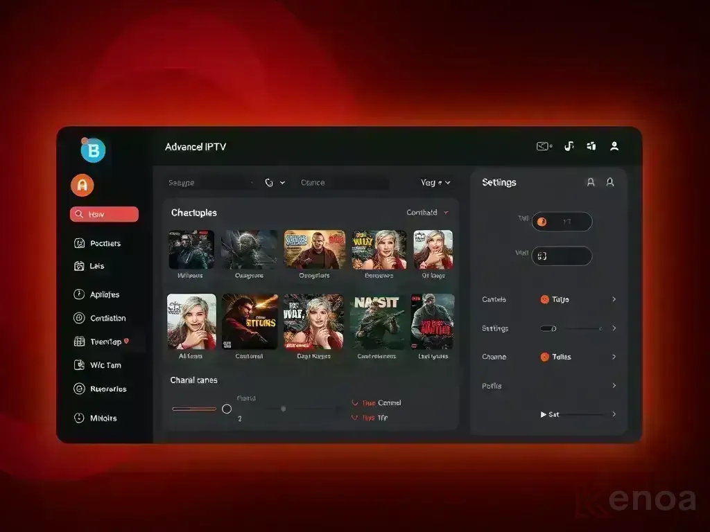 Dashboard showing KenoaTV advanced features