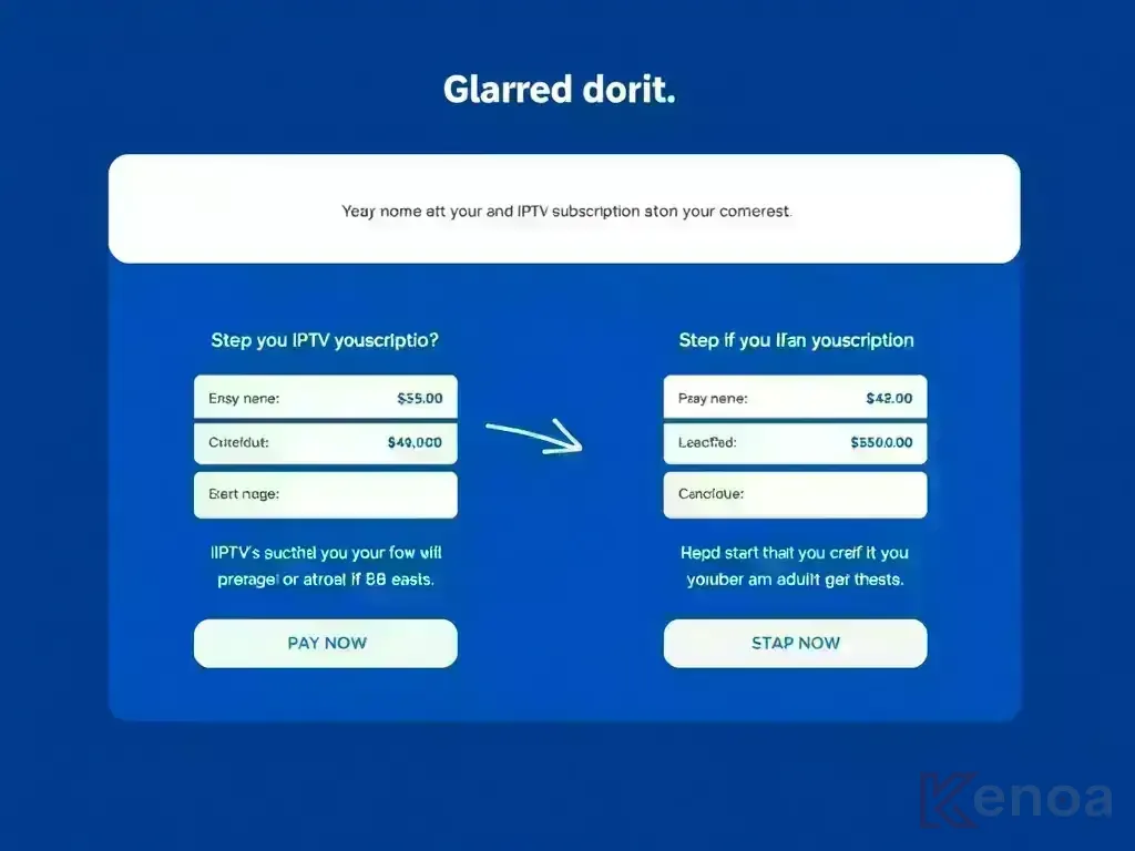 Step-by-step checkout process for KenoaTV payment