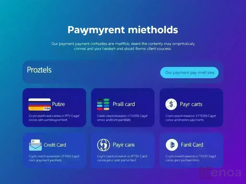Overview of available payment methods for KenoaTV