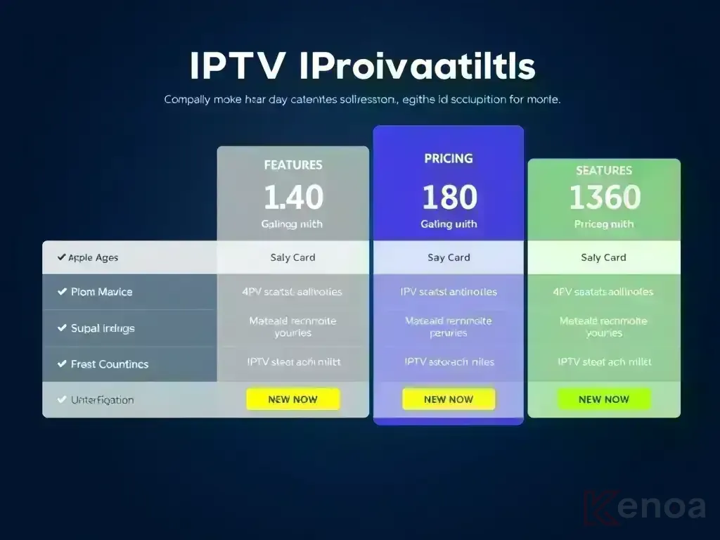 Visual comparison of KenoaTV pricing tiers